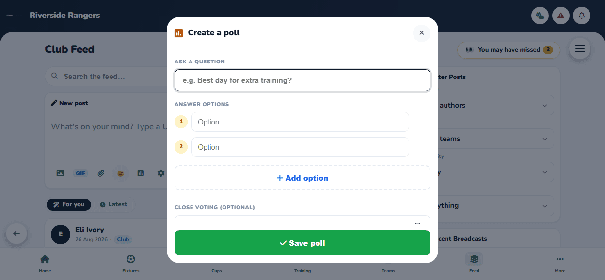 Add a poll to a post