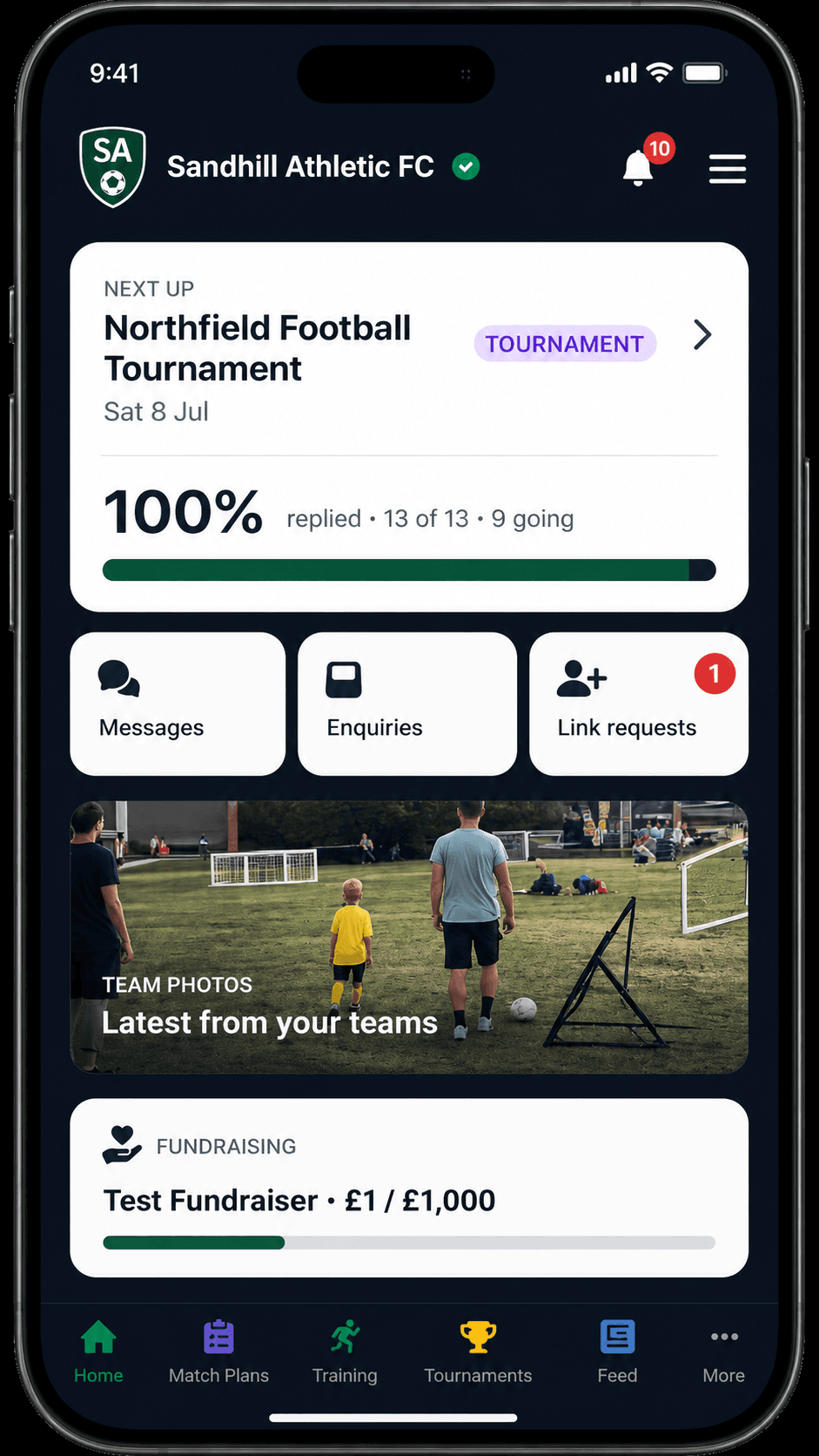 Coach home, fixtures and training